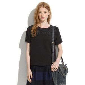 Madewell Ivy Embroidered Cuffed Sleeve Shirt Black